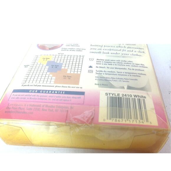 Vintage LovePats Stretch Nylon Brief Panties 3 Pair Sz 11-14 New Off-White READ - Picture 4 of 7